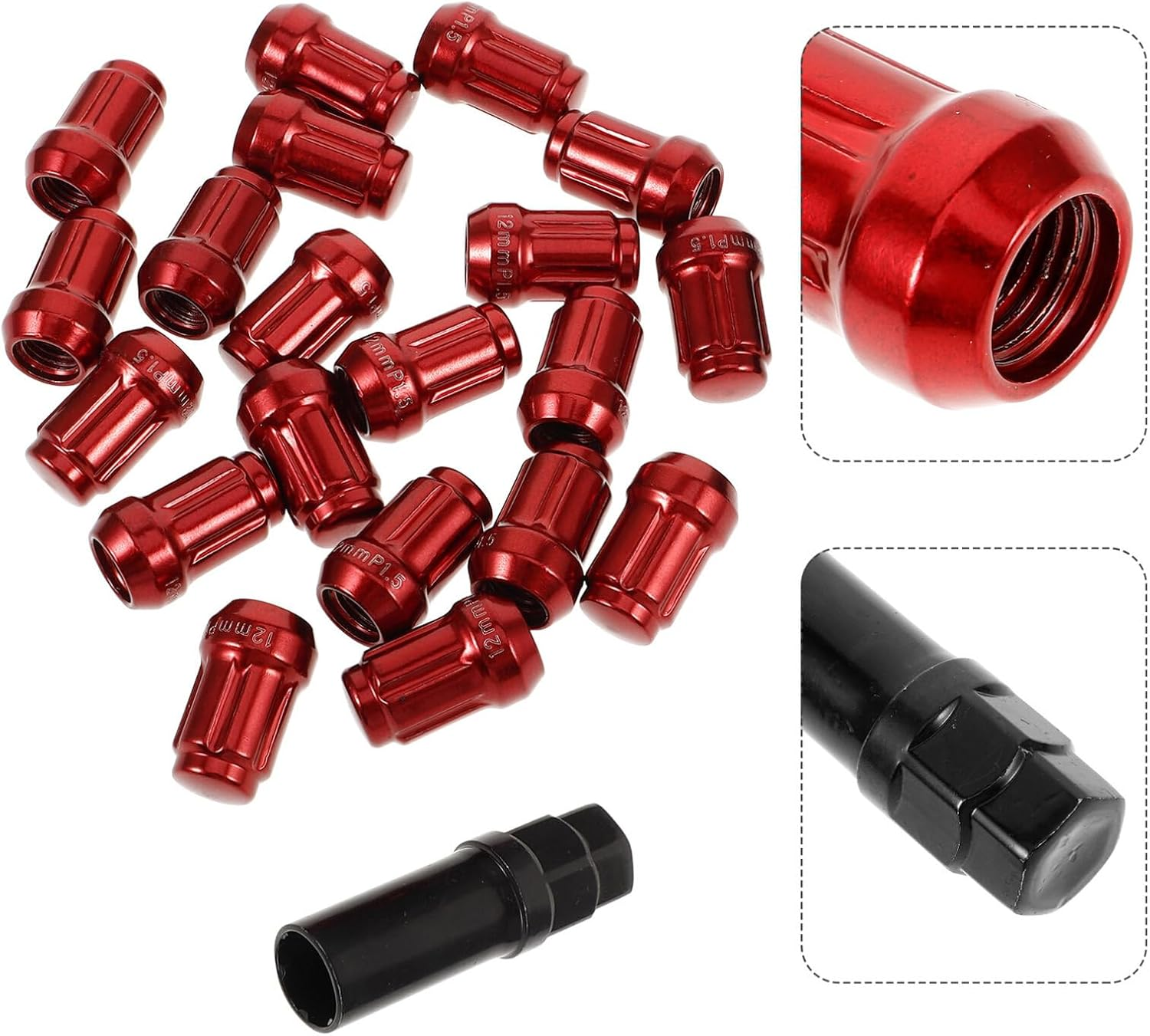 MUCKLILY 20Pcs Car Wheel Lug Nut Covers Tire Hub Caps for Automotive Lug Nuts Replacement image number 2