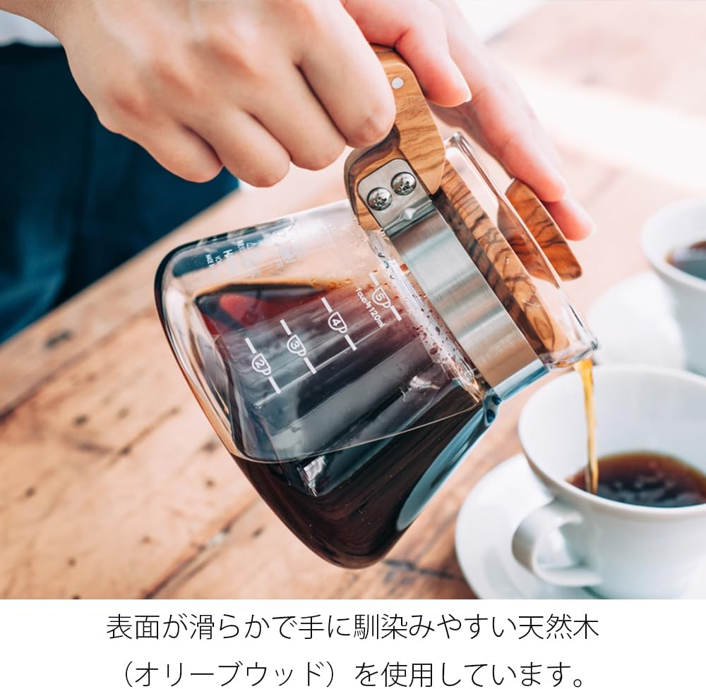 Hario V60 Olive Wood Coffee Server, 600Ml image number 3