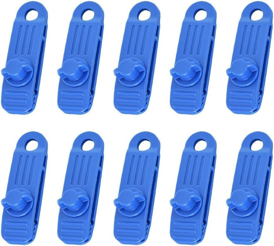 10 Pieces Camping Hiking Picnicking Tent Tarp Fasteners Windproof Awning Wind Rope Clip Fastening Clamps Outdoor Equipment image number 2