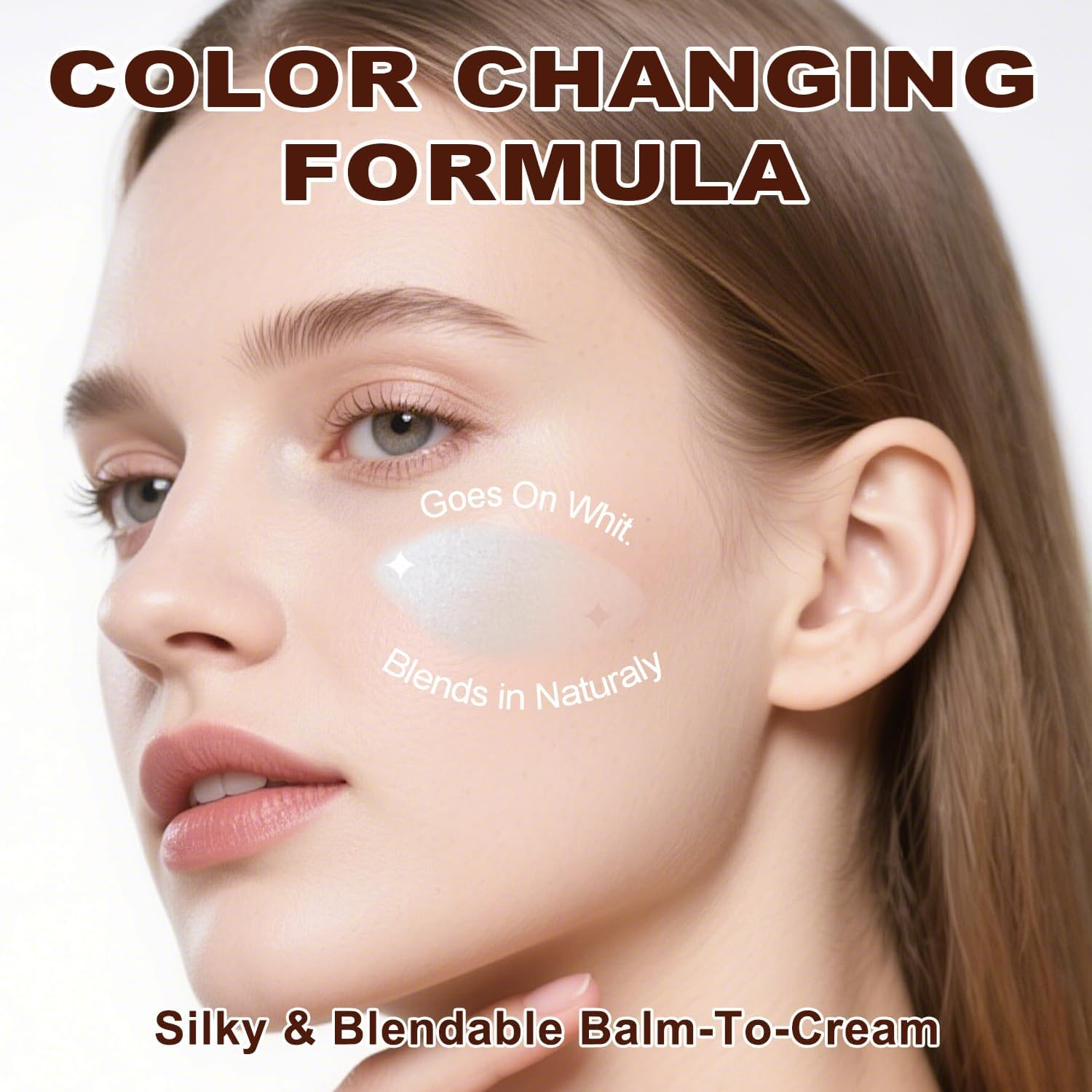 Blanc Cover Cream Stick, 2025 Upgraded Color Changing Foundation Stick, White Foundation Stick with Detachable Brush, Medium to Full Coverage Base Makeup (Dark Skin) image number 3