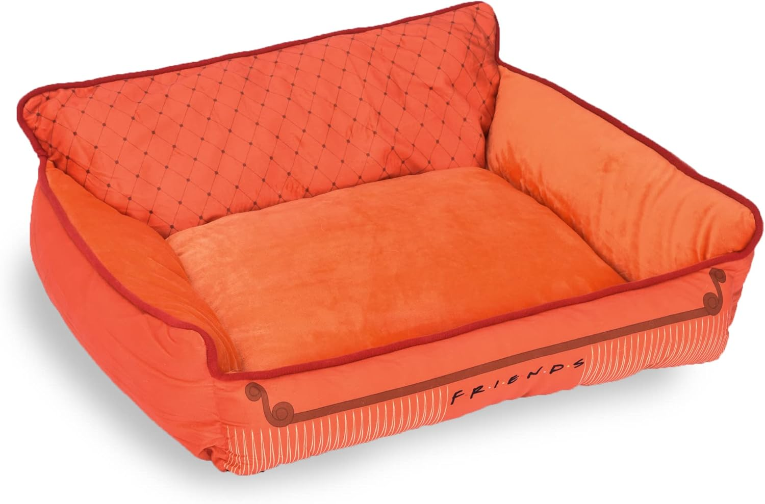 Guhuikufriends the TV Show Sofa Cuddler Dog Bed, 24"X 19"X 8", Pink, Officially Licensed by Warner Bros image number 6