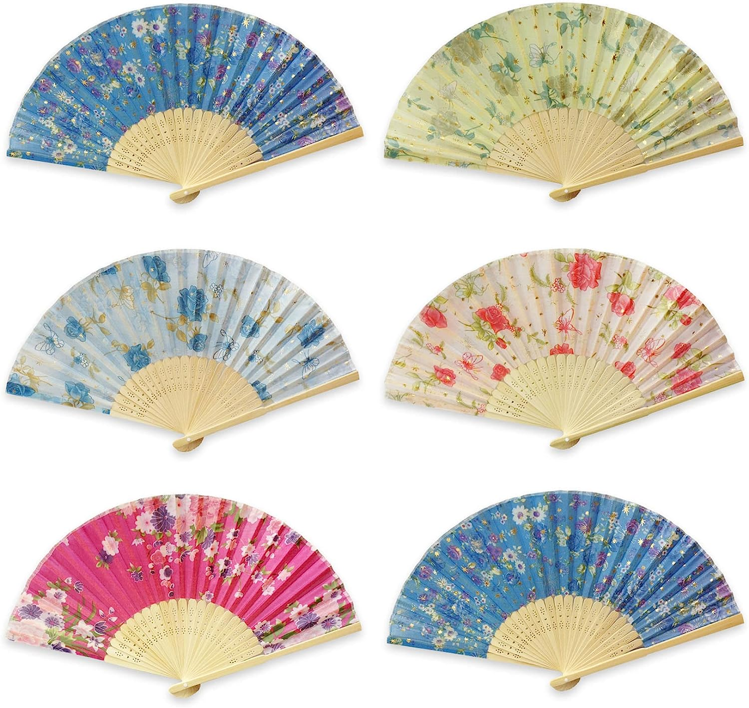 Lylac Flower Dsn Hand Fans, Multicolor, One Size