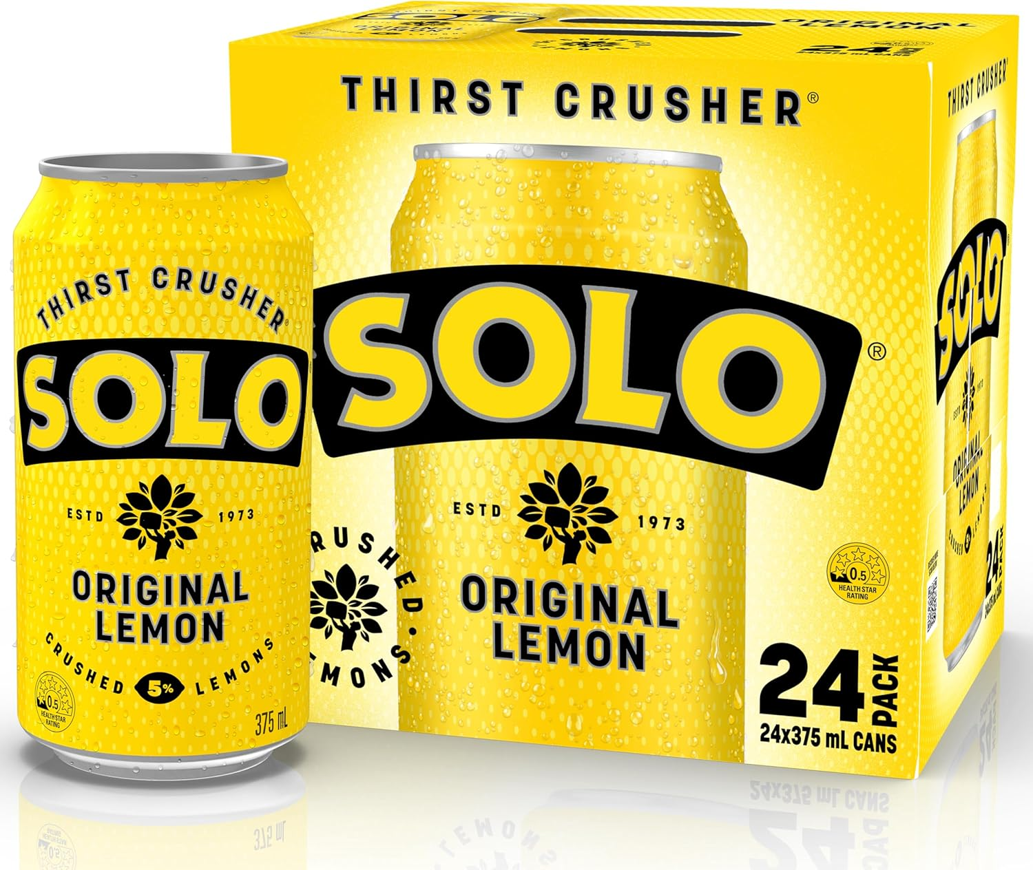 Solo Cube Original Lemon Soft Drink Cans 375 Ml (Pack of 24)