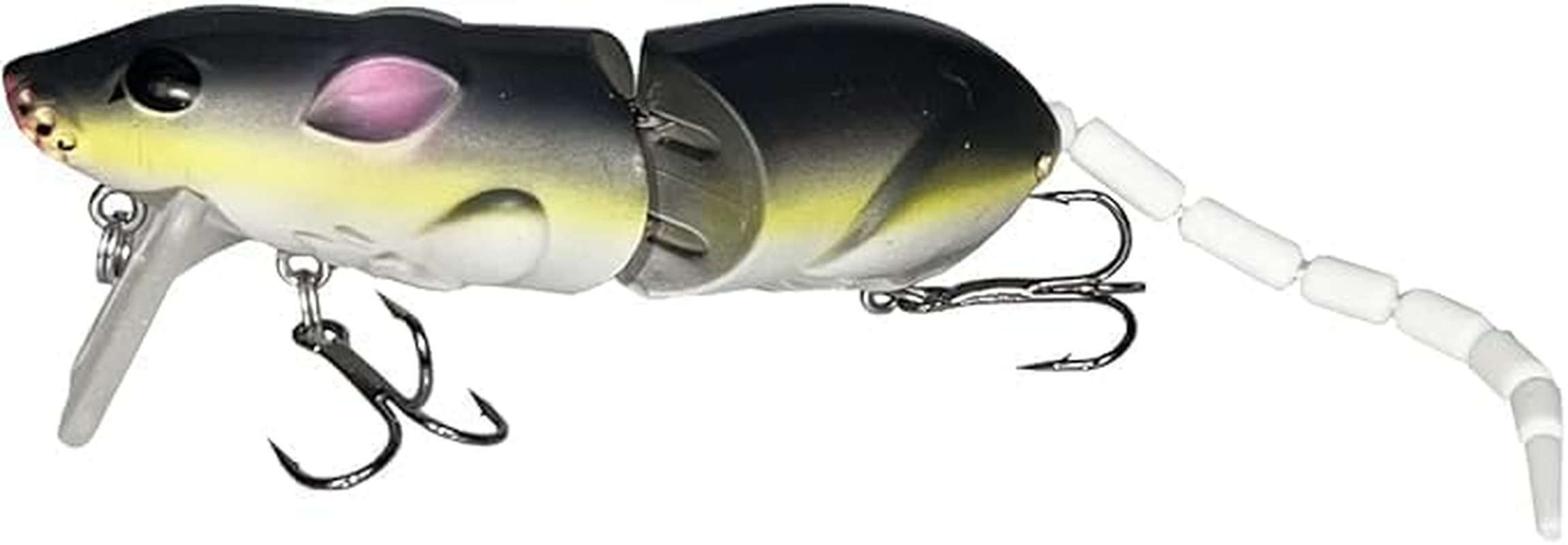 2-Piece Jointed Mouse Swimbait Lure 15G/15.5Cm - Topwater Crankbait for Pike Fishing, Realistic Rat Bait for Predator Fish with 3D Eyes & Lifelike Action