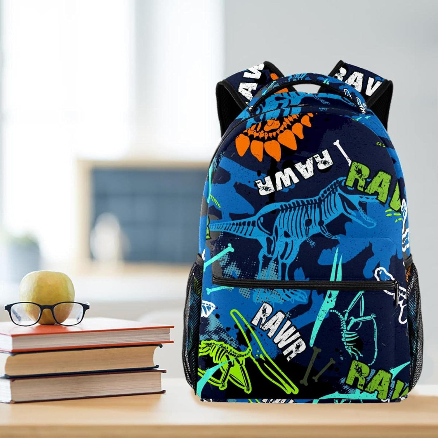 Grunge Design for Boys Dino Pattern Backpack Students Shoulder Bags Travel Bag College School Tote Backpacks image number 4