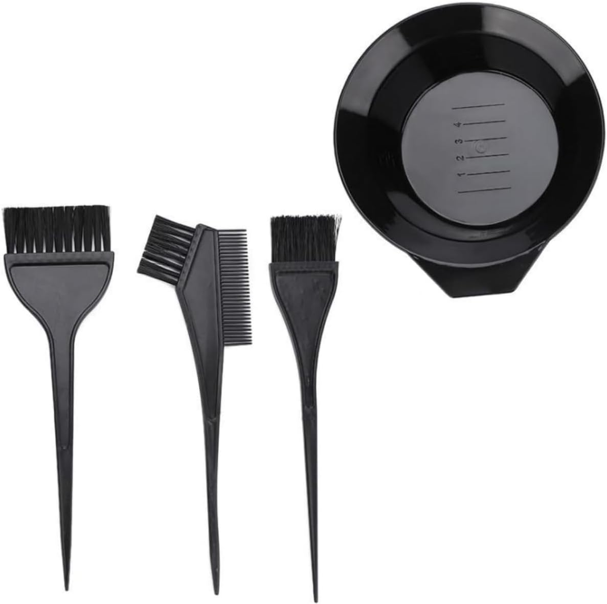 4PCS Piece Hair Dye Brush and Bowl Set, Tool Mixing Bowl Kit Color Comb Hair Dye Applicator, Bowl and Brush Hair Dye DIY Hair Tools for Salons and Homes image number 3
