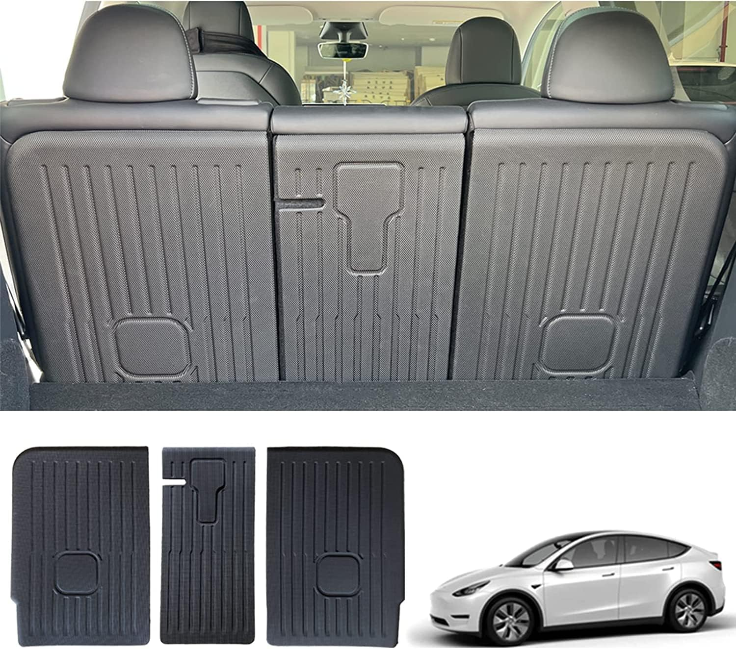 Cmmcatfor New Tesla Model Y Juniper 2025 XPE 3D Floor Mats Trunk Floor Mats & Cargo Liners Second Row Seat Back Mats High Performance Waterproof, Wrinkle Resistant, and anti Slip（Au RHD 9 Piece Set） image number 1