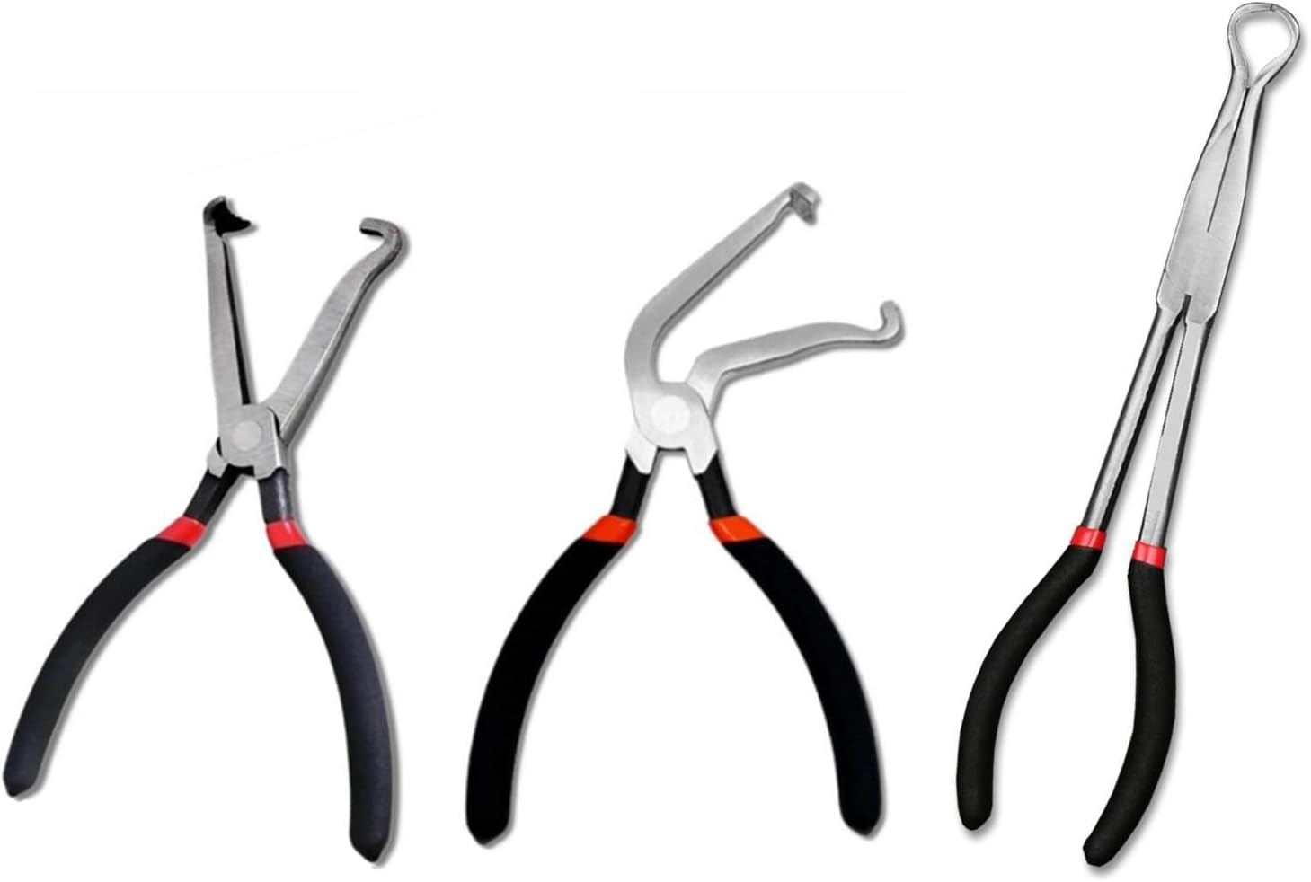 3PCS Electrical Disconnect Pliers Automotive Electrical Connector Pliers Upgraded Spark Plug Pliers Carbon Steel Hose Removal Plier Universal Fuel Line Plier for Car image number 4