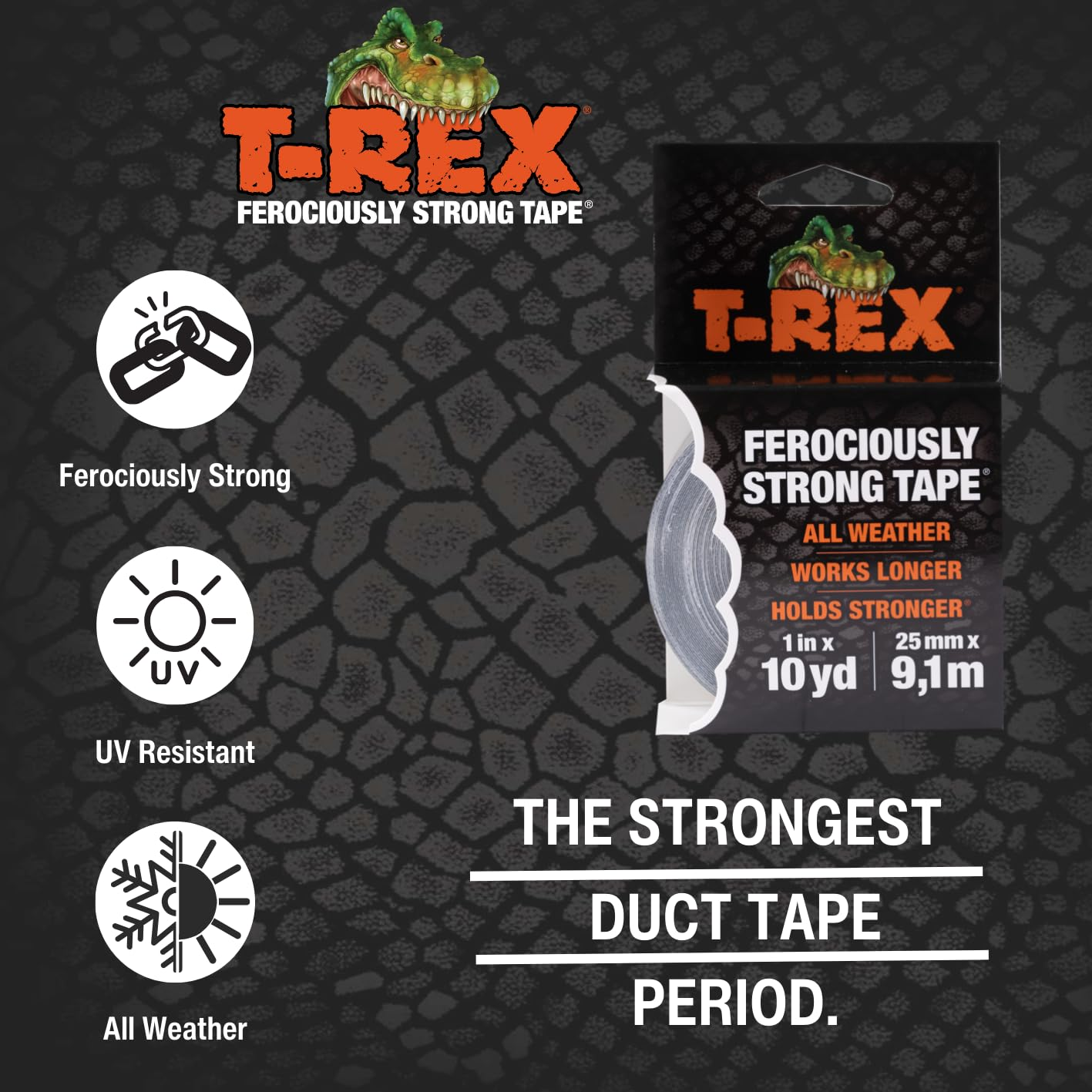 T-Rex Tape 1"X10Yd-Black image number 3