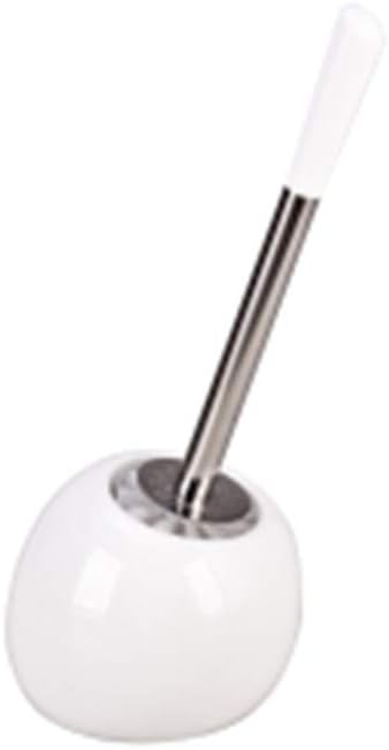 Ibergrif M33010W-JUNIOR, White Ground Toilet Brush Holder, Bath Caddy with Brush, Plastic