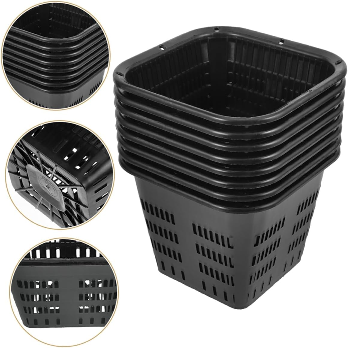 PAMINGONO 10Pcs Hydroponic Grow Supplies Net Pots for Plant Propagation Garden Pots Planting Baskets image number 5