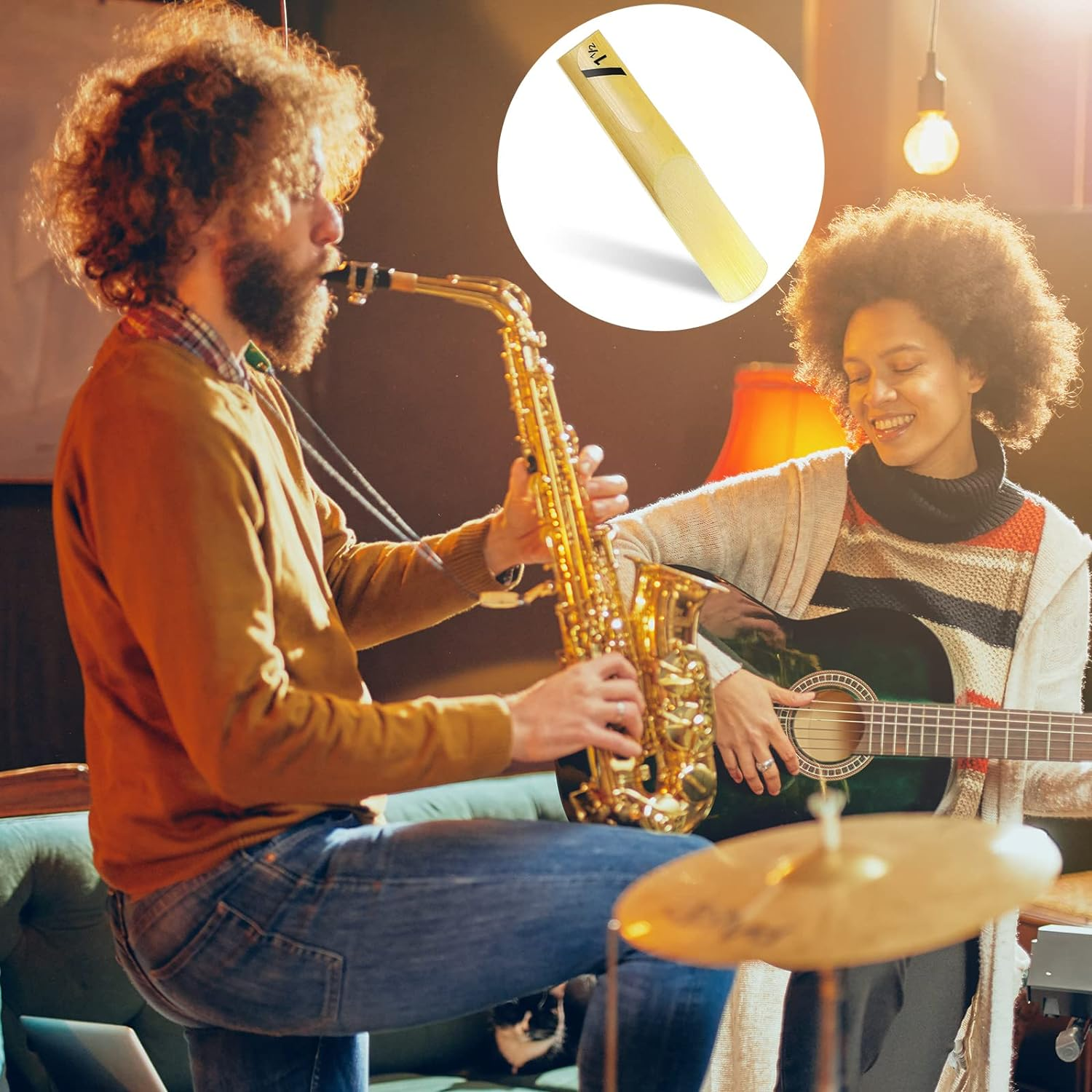 Yeshone 20 Pieces Alto Saxophone Sax Reeds Bamboo Saxophone Reeds with Individual Case for Clarinet Soprano or Alto Sax,1.5 in Strength image number 1