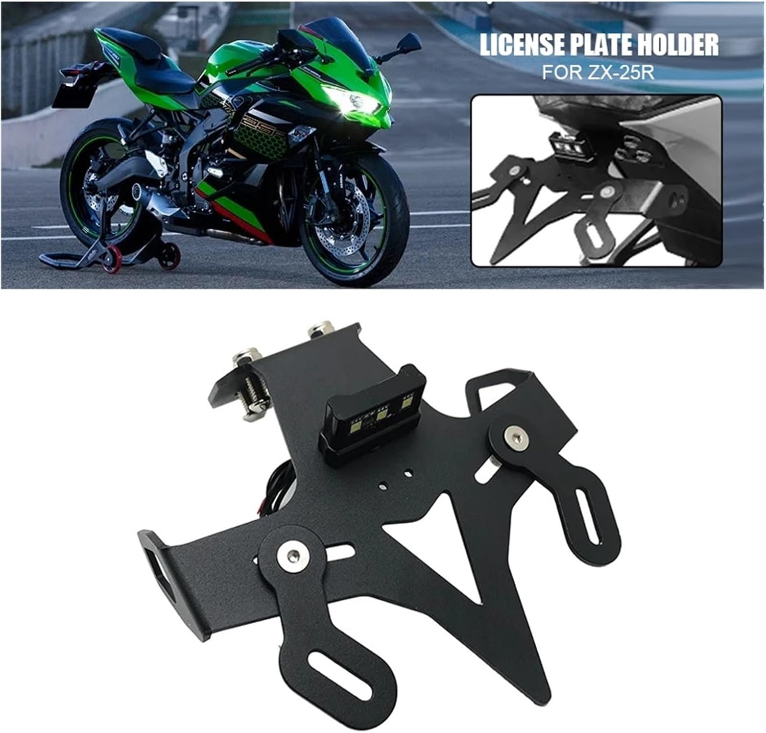 Jiningxinxin for ZX25R License Plate Holder ZX-25R 2021 2022 2023 Motorcycle Tail Tidy Fender Eliminator Registration Plate image number 5