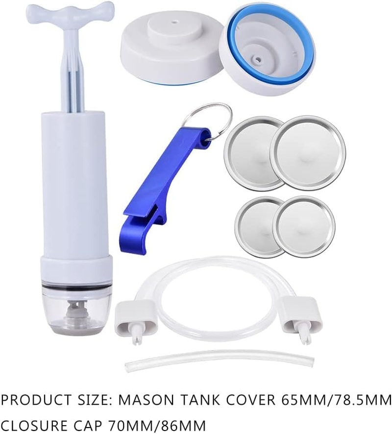 Mason Jar Vacuum Sealer,Jar Vacuum Sealer Kit for Foodsaver with Accessory Hose for Wide & Regular Mouth Mason Jars,With Manual Portable Vacuum Pump and Lid Opener,Kitchen Tools image number 6