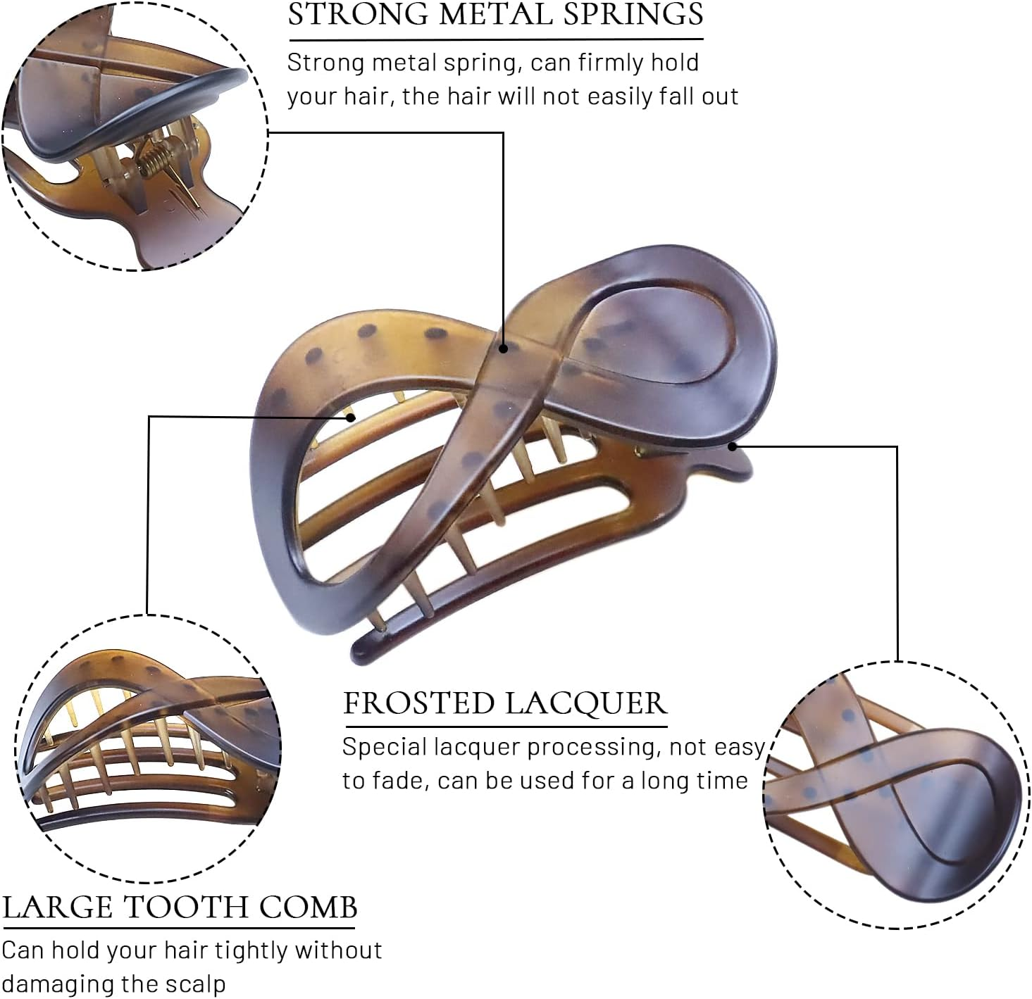 Kavya Women'S Tortoiseshell Hair Clips, Large, Non-Slip Hair Clips, French Hair Clip, Elegant Hair Accessories, Pack of 2 image number 6