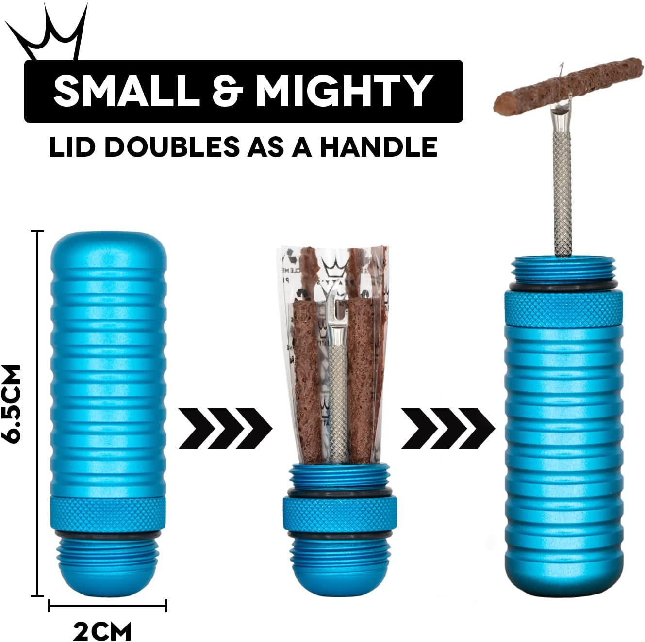 Peaty'S Tubeless Bike Tyre Puncture Repair Plugger Kit - for MTB, Road & XC Bicycle Tyres - Unique Single-Sided Fork, for Rapid Puncture Repair to Fix Punctures Fast - 3X 3Mm & 1.5Mm Plugs - Emerald - Emerald image number 2