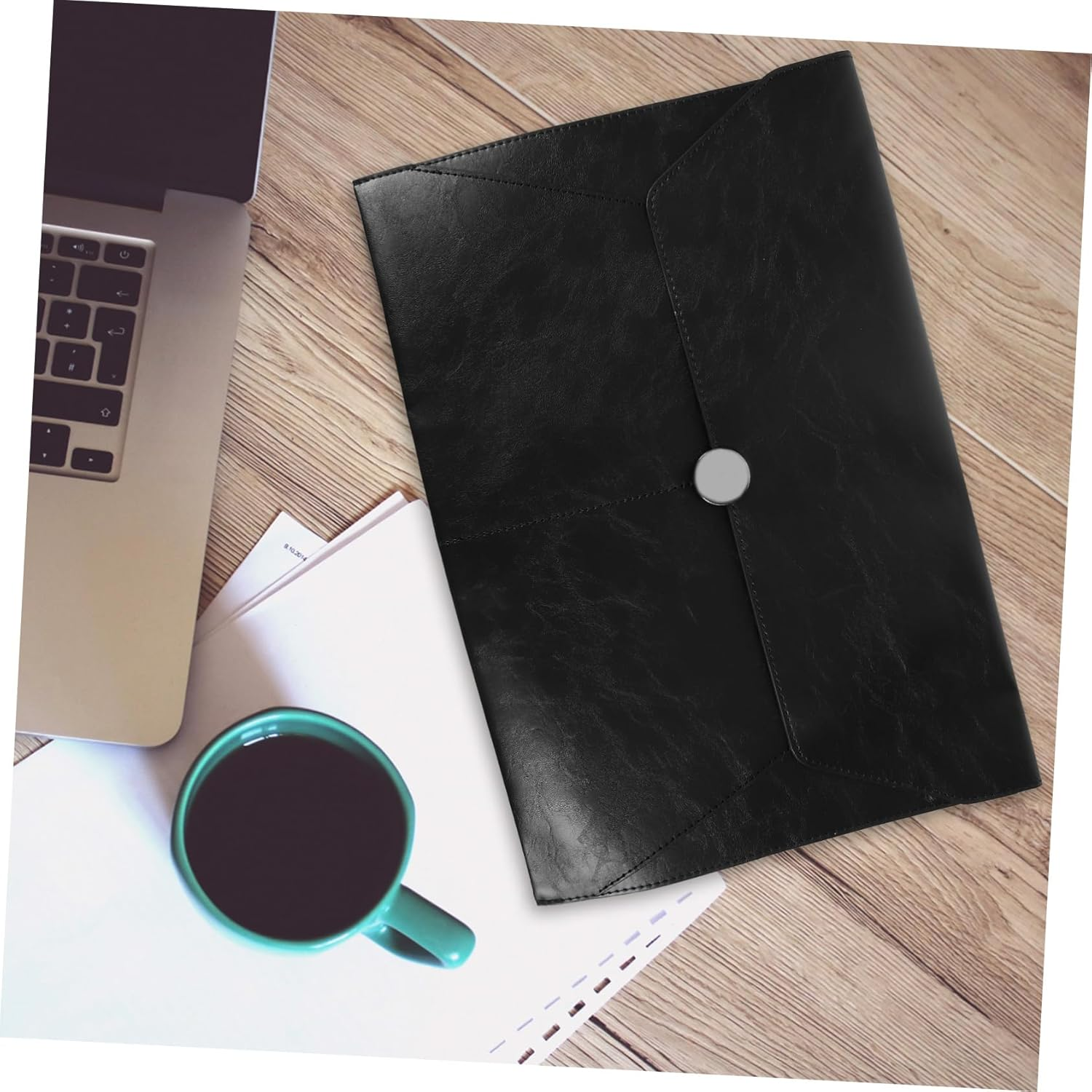 COOPHYA Large Capacity Leather Document Folder File Organizer Bag for Travel and Office Storage