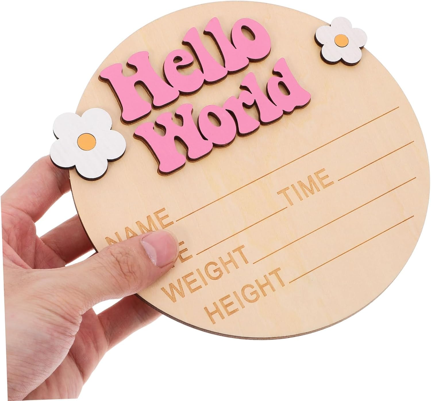 Growth Commemorative Card for Newborn Girl Wood Milestone Sign Birth Announcement Sign for Nursery Wall Decorations Born image number 3