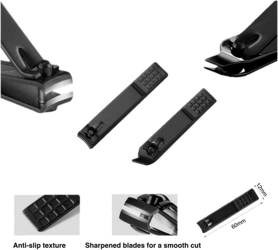 Ark&eacute; Manicure Set Nail Clippers Professional Fingernail & Toenail Grooming Kit Tweezers Eyebrow Scissors for Mens and Women Travel Size 7Pcs Nail Care Tools with Black Case image number 2