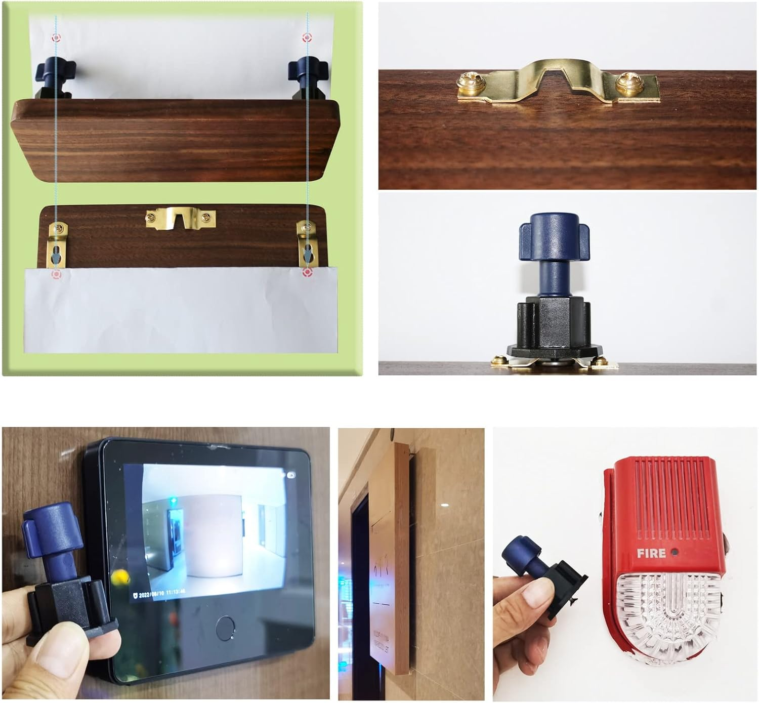 ANFU Keyhole Marker, Keyhole Slot Marking Tool, Picture Hanging Marking Tool, Wall Mount Marker Tool with Mini Bubble Level for Mark Nail Hole Frames Location (Red) image number 3