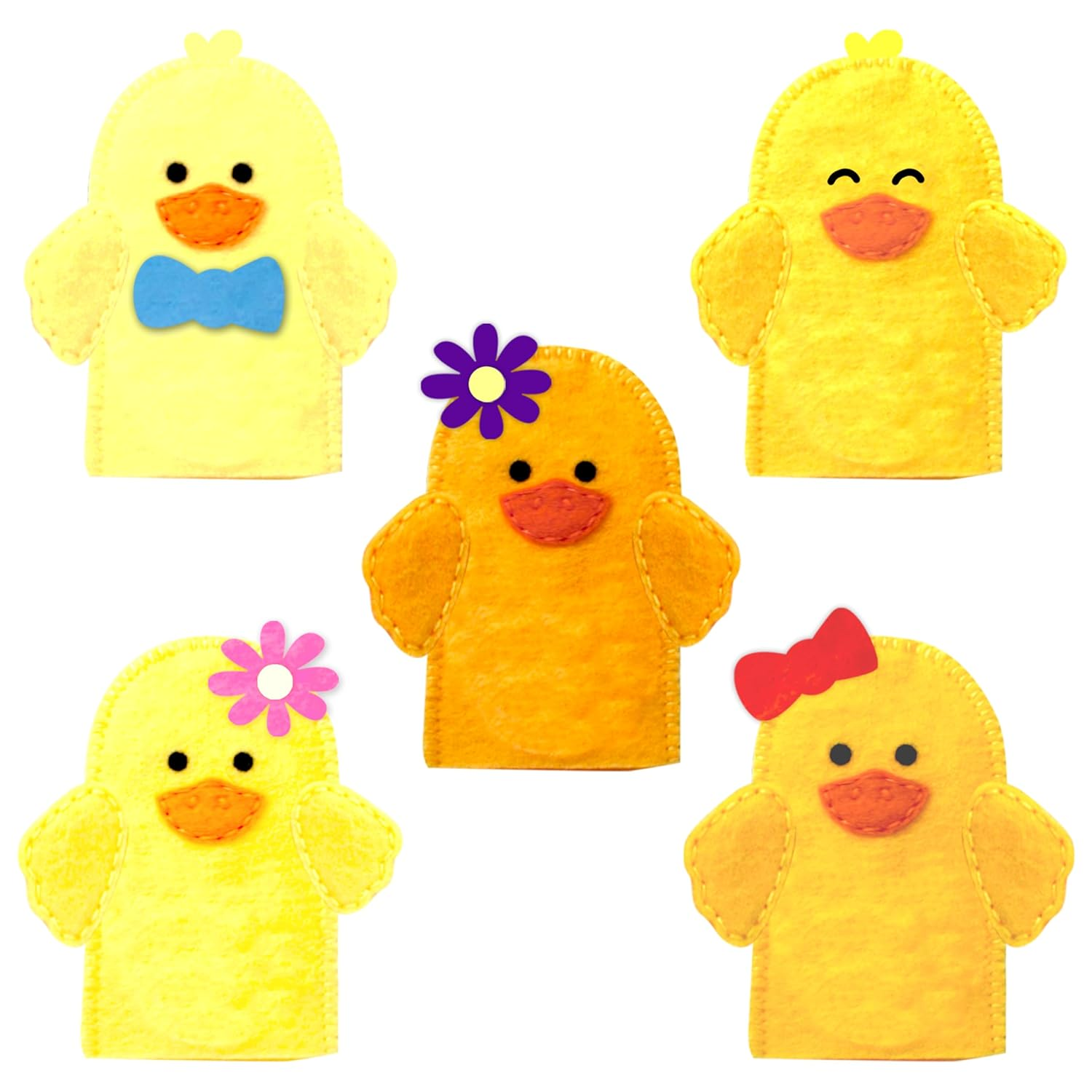 Five Little Ducks Finger Puppet Board Book &ndash; Interactive Nursery Rhyme Book with Felt Puppets &ndash; Babies Children Kids Ages 0-3 image number 4