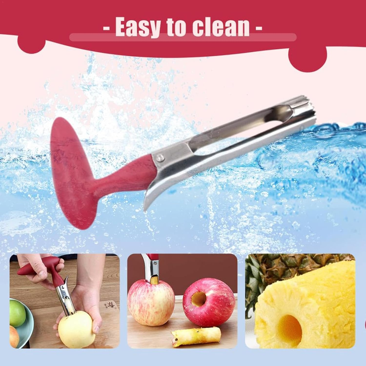 Fruits Core Removal Tool,Stainless Steel Fruits Corer Kitchen Gadget for Pears | Sturdy Fruits Core Remover, Professional Fruits Corer for Home School image number 1