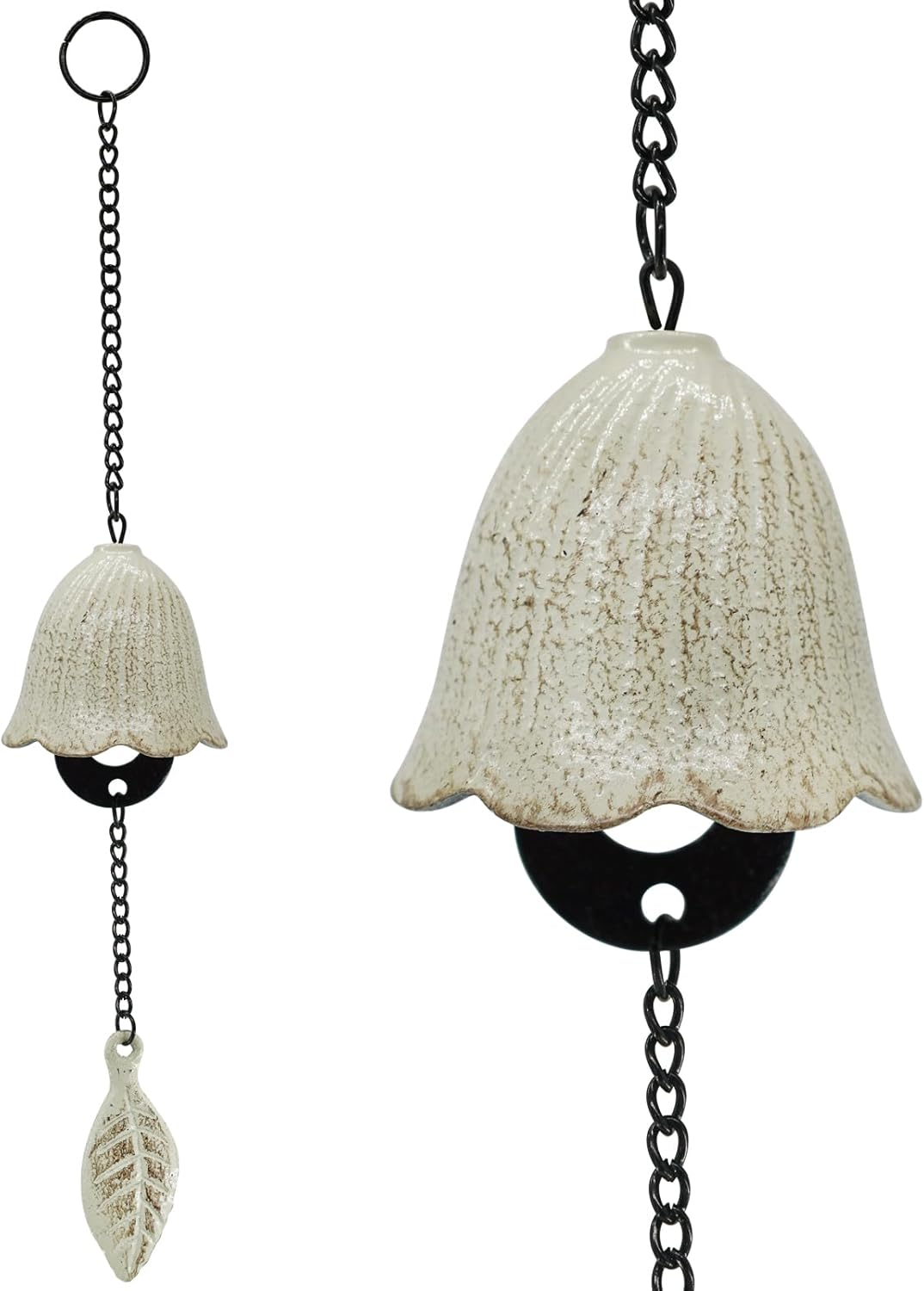 Mrmrkura Japanese Leaf Wind Chimes, Small Wind Bell Pendent for outside Hanging Cast Iron Wind Chime Ornament for Bless Garden Backyard Home Decor (Bronze)