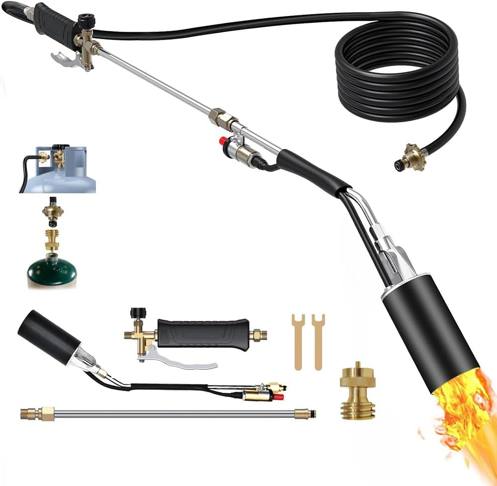 Propane Torch Weed Burner & Flamethrower, 1,800,000 BTU High-Output with 37.5" Arm, 10FT Hose & Self-Igniter for Weeding, Ice Melt, Roof Asphalt image number 5