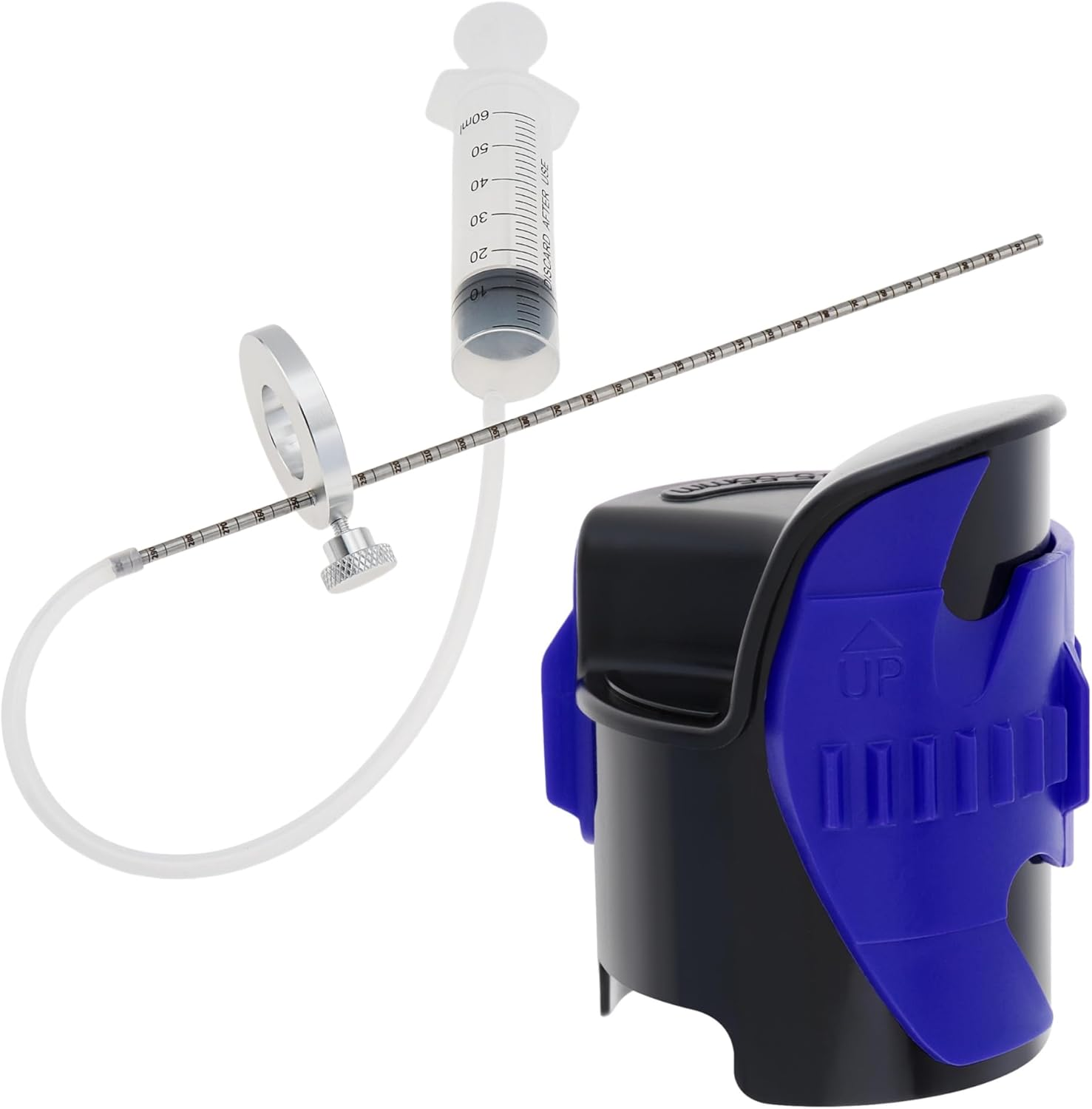 Windance Motorcycle Front Fork Maintenance Tool Kit,Fork Seal Saver Cleaner 45Mm-55Mm Shock Repairing Tool + Fork Suspension Oil Level Measurement Gauge Oil Syringe Tool (Orange)