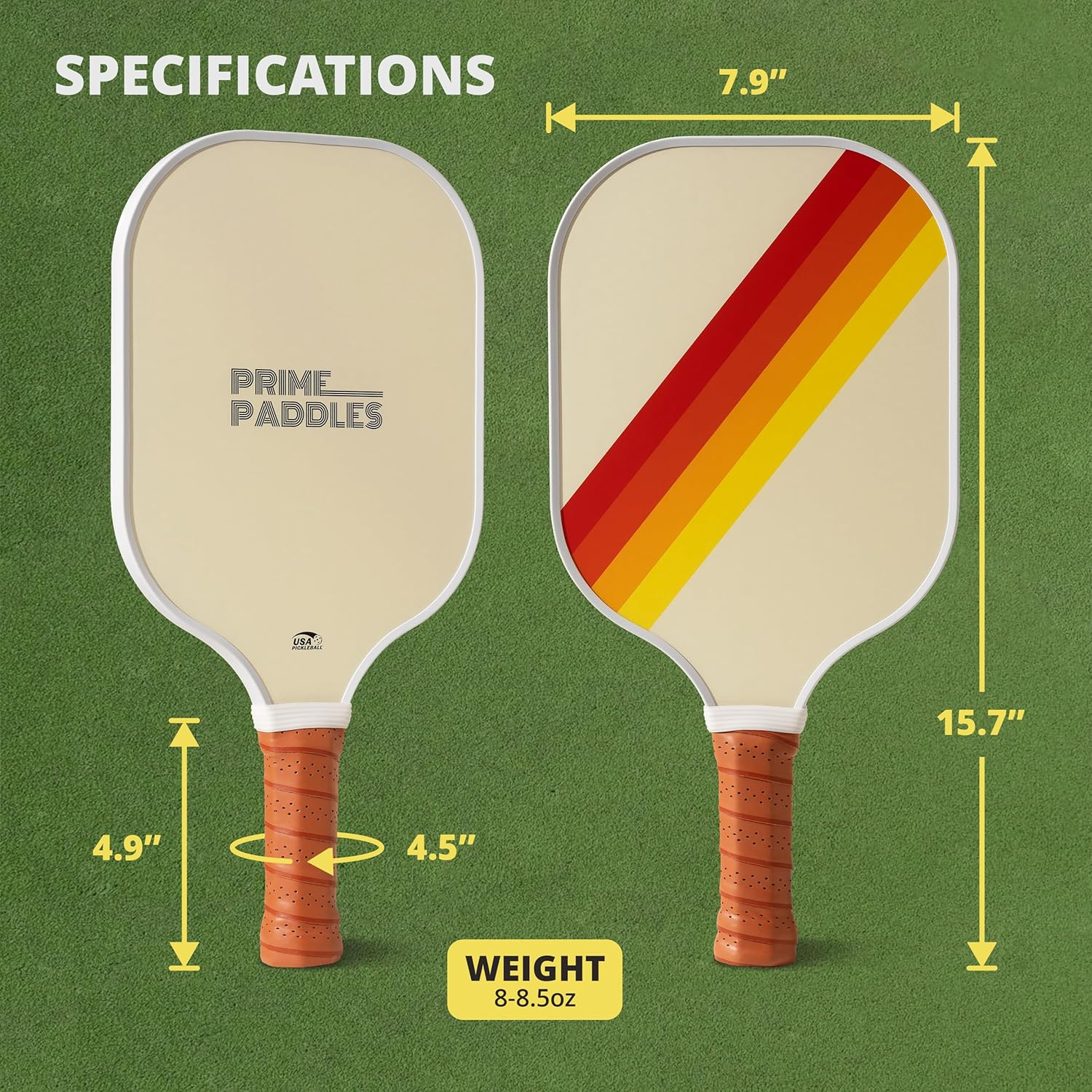 Pickleball Paddle, USA Pickleball Approved, High Performance Composite Graphite Surface, Polymer Honeycomb Core, Ultra Cushion Sweat-Proof Grip, Perfect for Beginner & Professional Players image number 2