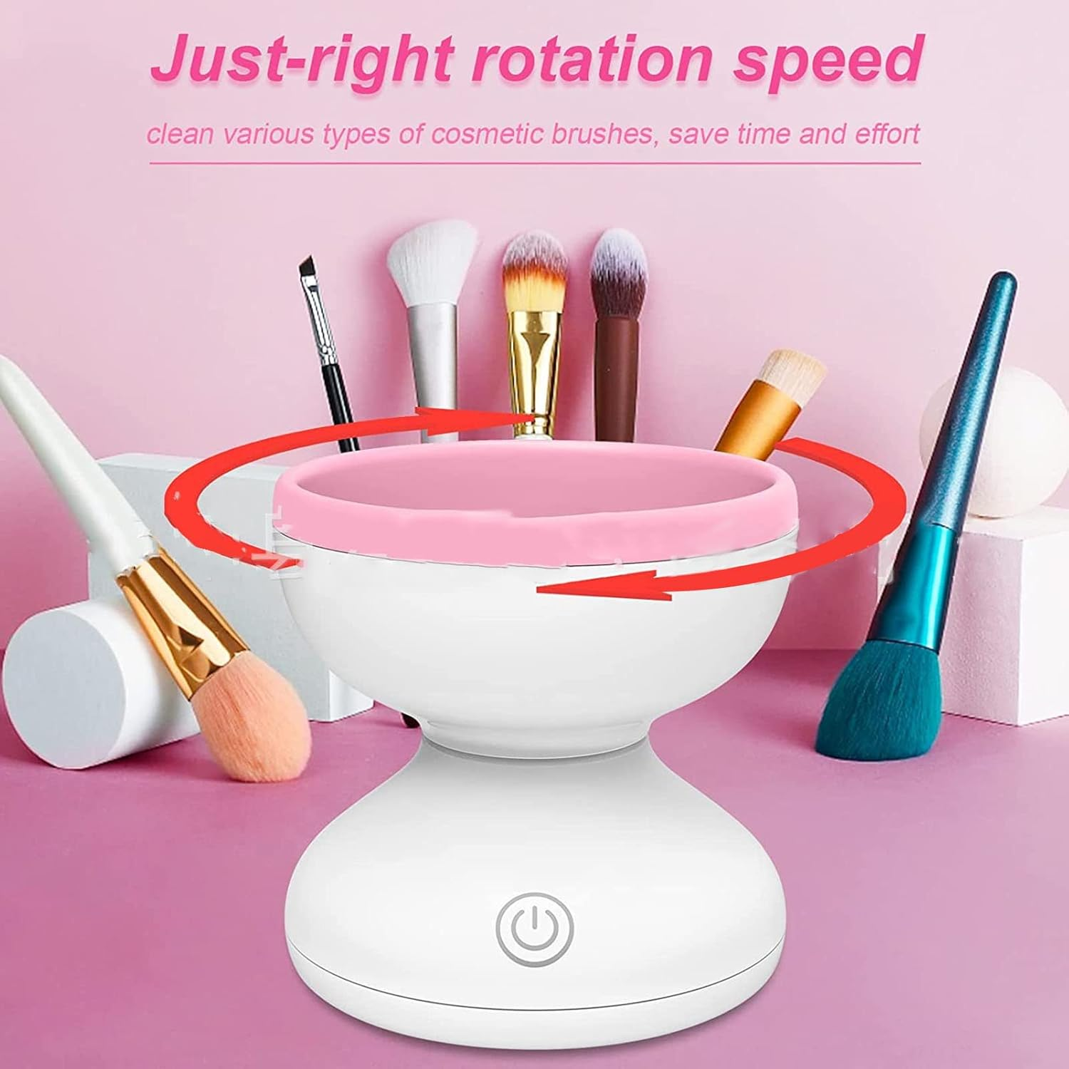 Electric Makeup Brush Cleaner Machine, USB Automatic Brush Cleaner Spinner Dryer Portable Cosmetic Brush Cleaner Tools Cosmetic Brush Dryer, Valentines Day Gift, image number 4