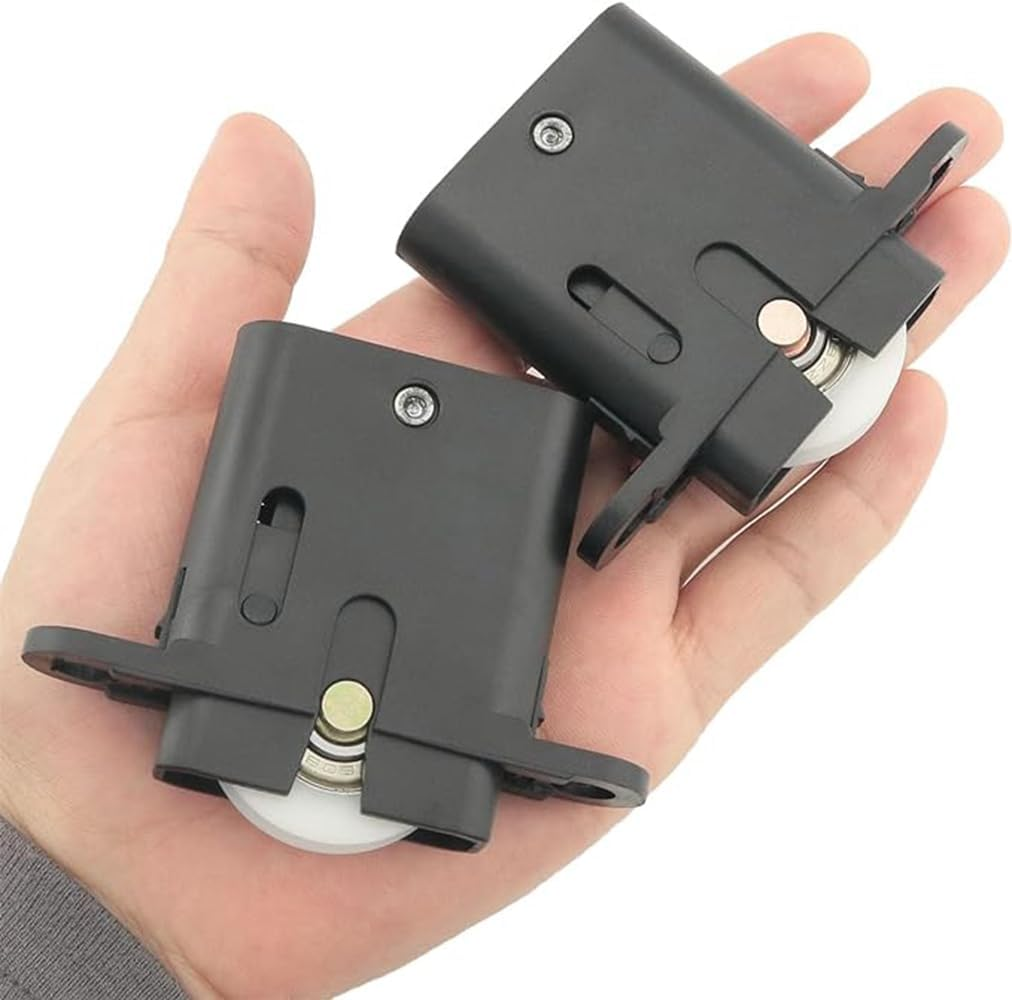 4 Pcs Sliding Door Rollers Wheels Replacement Accessories Furniture Door Roller Set Sliding Door Rollers Wheels Cabinet Pulley Accessories Hardware Supplies for Sliding Doors and Windows (Black) image number 5