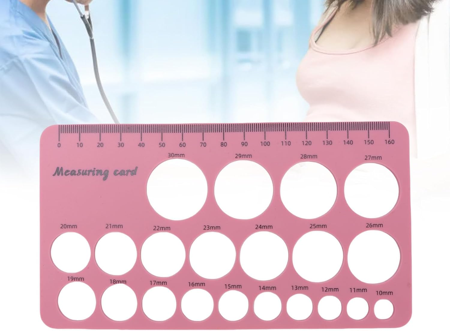 Flange Sizing Kit, 10PCS Soft Silicone Flange Inserts 13/15/17/19/21Mm & Nipple Measurement Ruler Tool for 24Mm Most Pumps, Breastfeeding Essentials for Moms image number 1