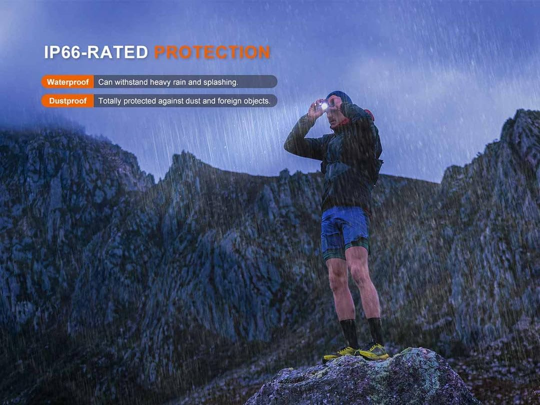 FENIX HL12R V2.0 Rechargeable Headlamp - Aluminum LED Red Light - 500 Lumens & Four Bright Levels - USB Type-C Charging & 112 Hrs Working - Security Torch for Camping, Hiking & Outdoor Adventures Gray - Grey image number 3