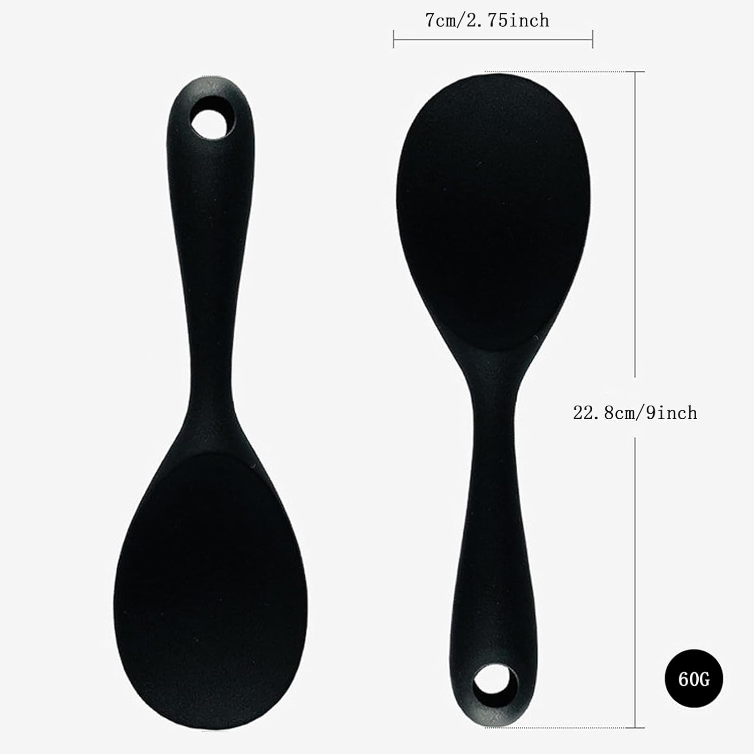 Rice Spoons, Silicone Cooking Spoons, Non-Stick Cooking Spoons, Rice Cooker, Cooking Spoon, Silicone Spoon, Kitchen Utensils for Kitchen, Mashed Potatoes, Rice, Baking, or More Pack of 2 image number 5