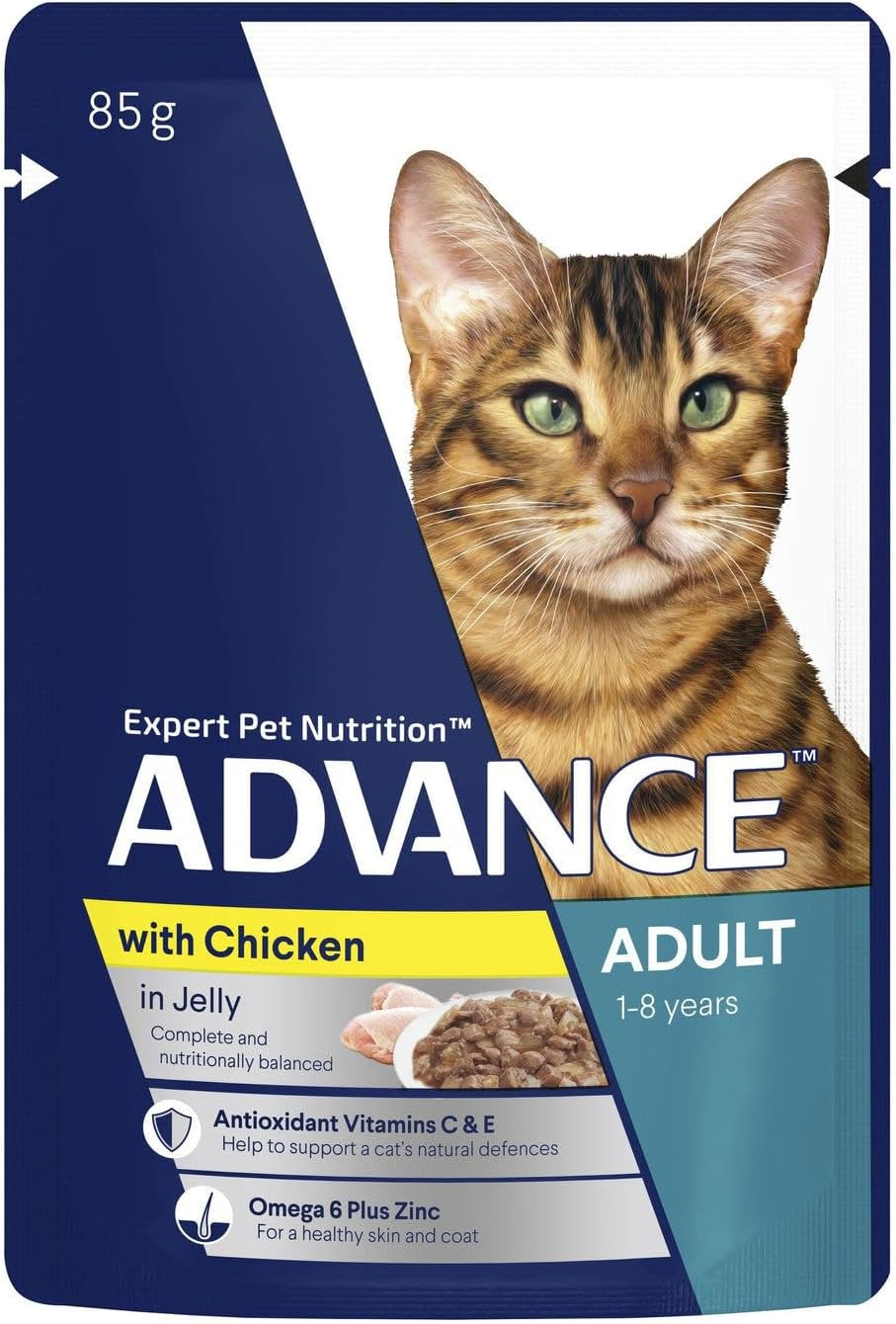 ADVANCE CAT WET CHICKEN JELLY SVMS 85G 1X12PK (369909)