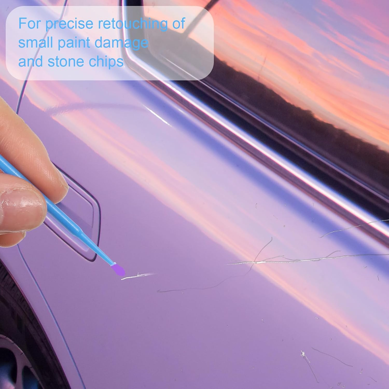 300Pcs Micro Applicator Brush,Touch up Paint Brushes for Automotive Paint Chip Repair Disposable, 3 Different Sizes of Micro Applicators 1.5Mm, 2Mm, 2.5Mm, Blue Green Purple image number 2