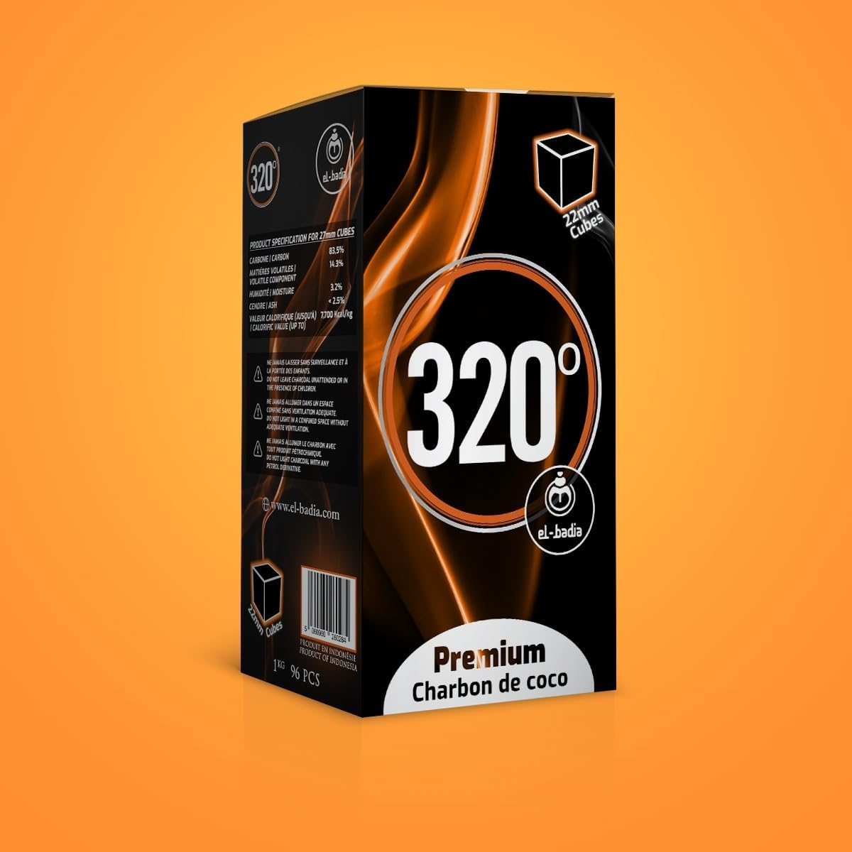 Premium Coconut Shisha Charcoal Coal (22Mm Cubes) for Hookah BBQ 1 Kg - 96 Pieces - Nicotine Free image number 5