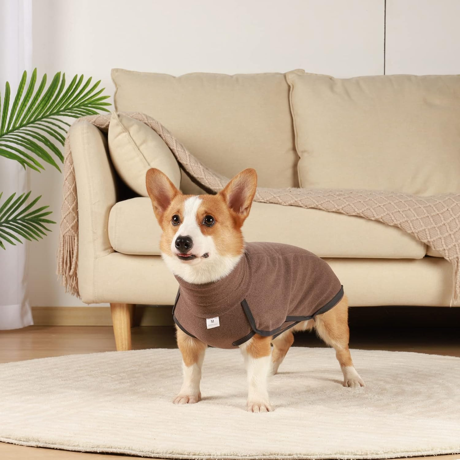 Hjyokuso Dog Jumper Dog Fleece Vest Sweater Stretch Sweatshirt, Warm & Lightweight Pullover Pajama Dog Coat, Autumn Winter Cold Weather Puppy Clothes Jacket for Small Medium Large Dogs (Brown 3XL) image number 5