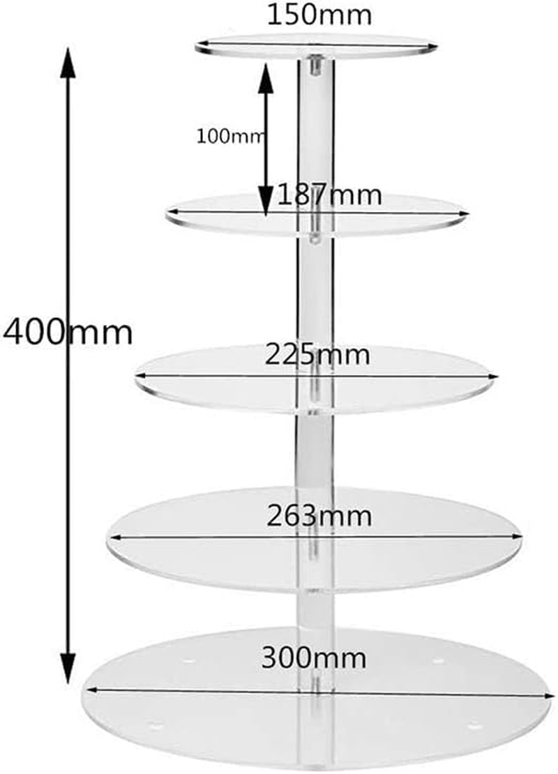 3/4/5/6/7/Tier Acrylic Clear round Cupcake Cake Stand Birthday Wedding Party - Durable and Elegant Design AU image number 5
