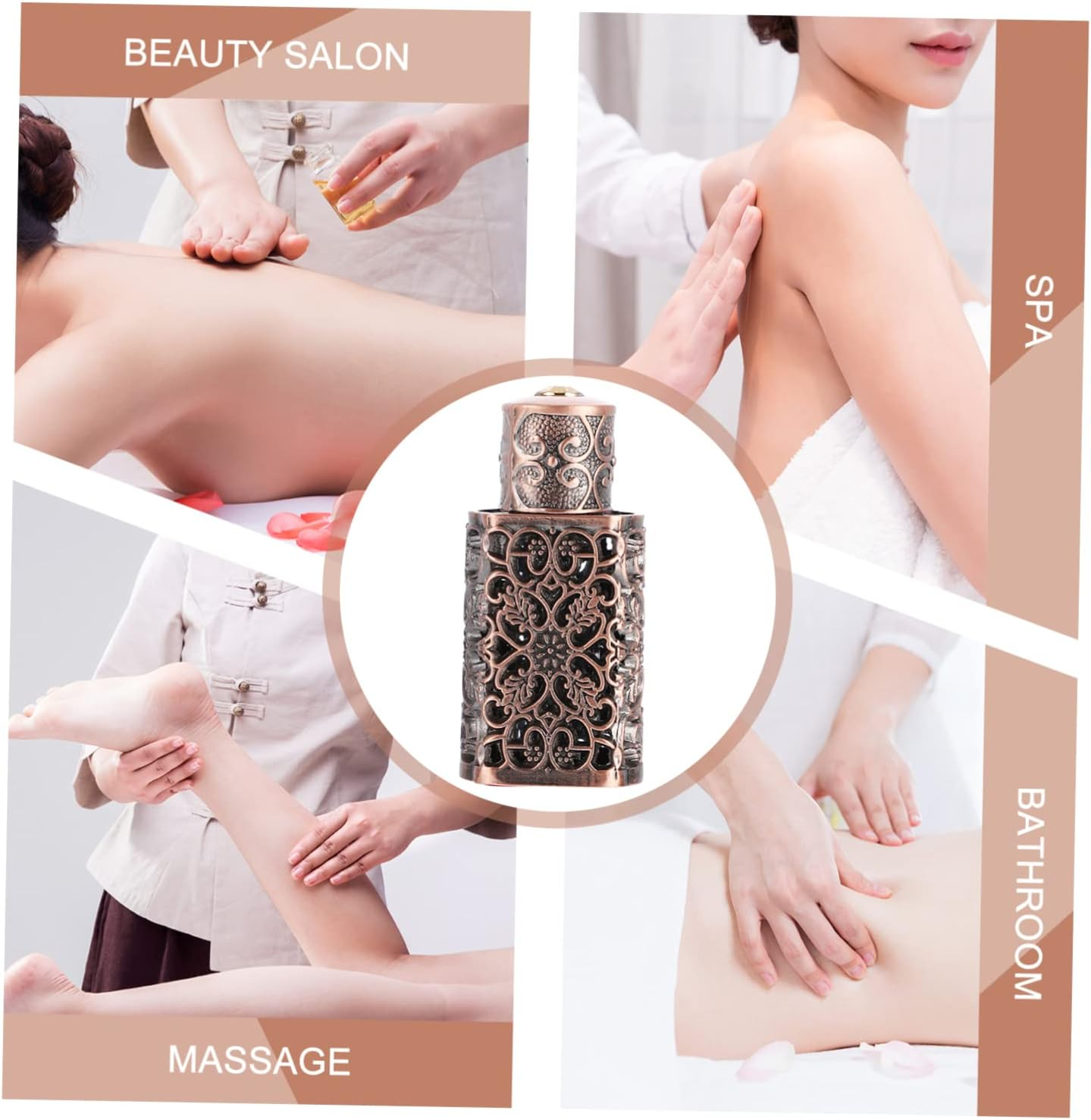 2Pcs Hollow Flower Engraved Spray Bottle Leak Perfume Atomizer for Travel Antique Design for Essential Oils and Crafting image number 3