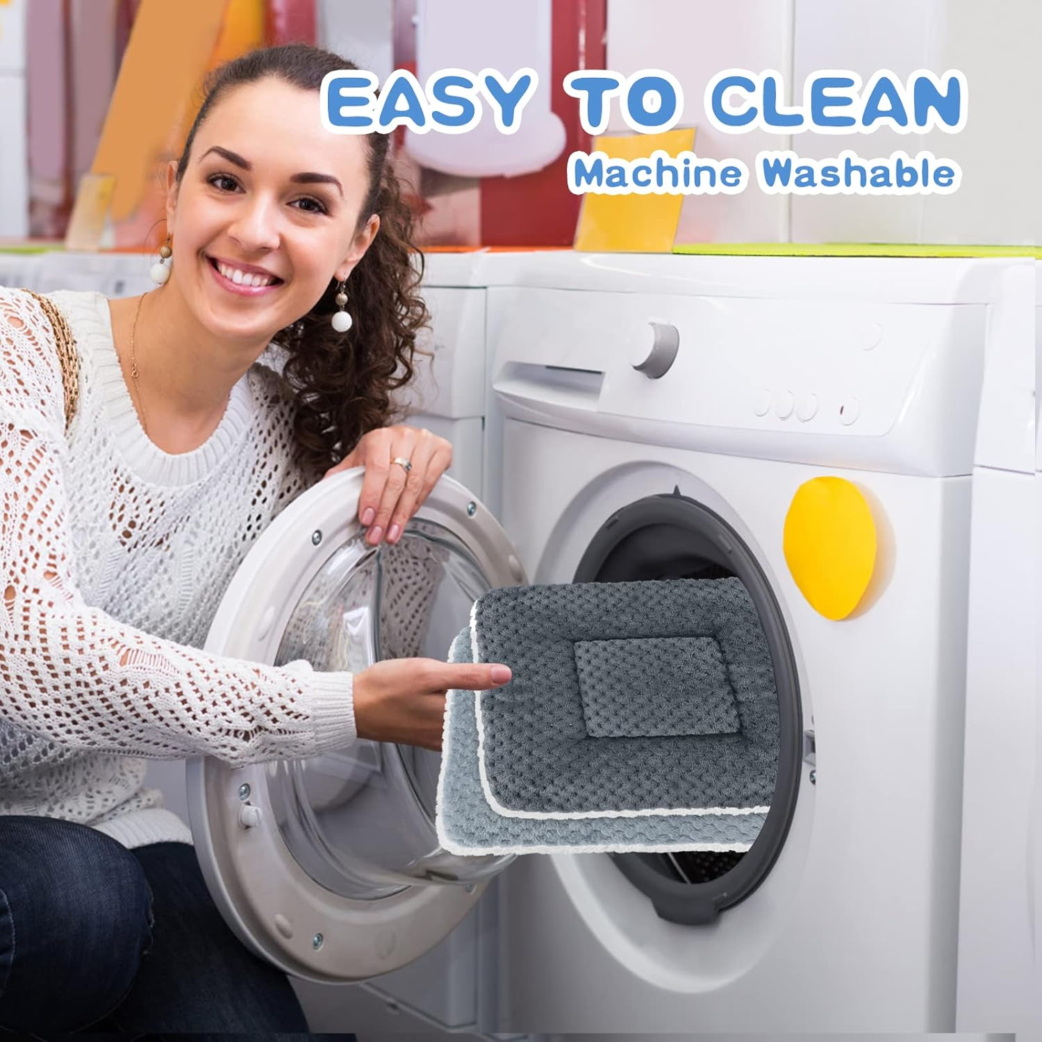 Small Animal Plush Bed Pack of 2 Warm Fluffy Puppy Blanket Fleece Rabbit Guinea Pig Cushion Bed Sleeping Mat for Puppy Dog Kitten Rabbit Chinchilla Squirrel Hamster 30 X 30 Cm