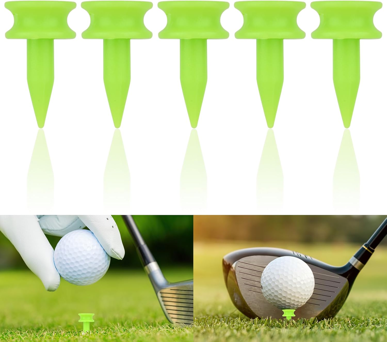 Golf Tees Plastic, 100Pcs Red Castle Golf Tees, Small Castle Tees, Highly Visible Bright Colors, Durable Winter Golf Tees image number 1