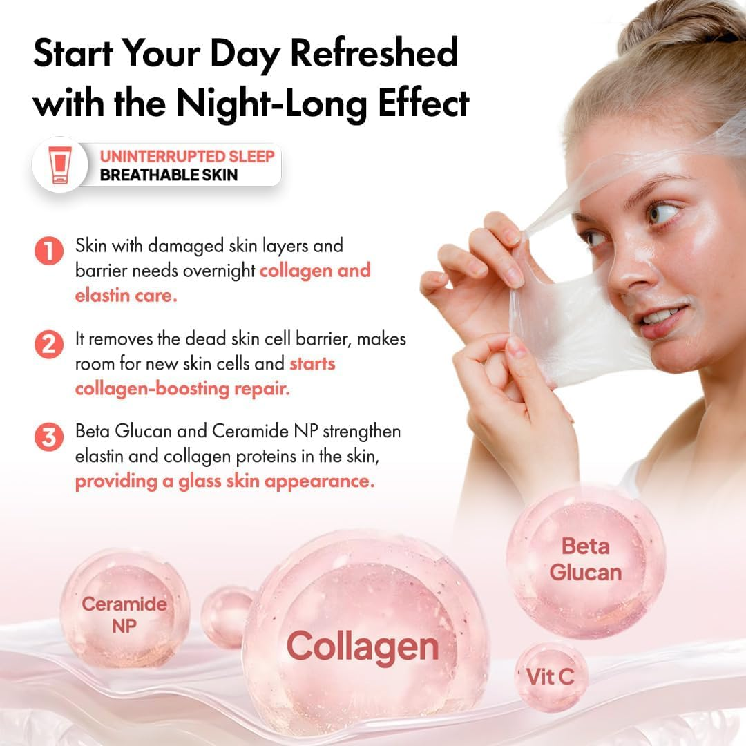 Ph Lab Collagen Night Wrapping Mask, Increases Skin Elasticity, Glass Skin Face Mask for Firming, Hydration and Glowing, 5.41 Fl Oz image number 1