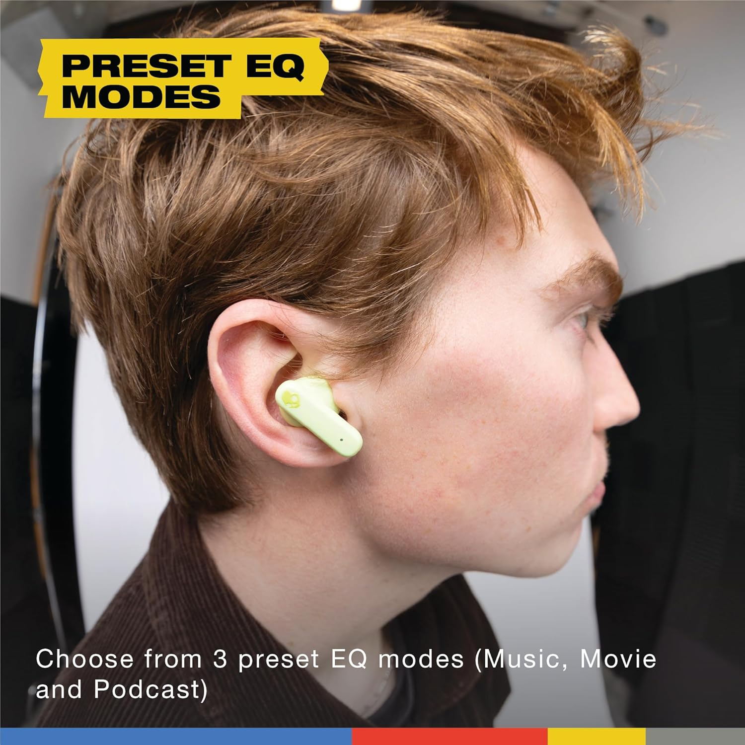 Skullcandy Smokin' Buds True Wireless Earbuds with Supreme Sound, 50% Renewable Plastics and Microphone, 20 Hours Battery, Bluetooth Earbuds for Iphone, Android, and More - Matcha