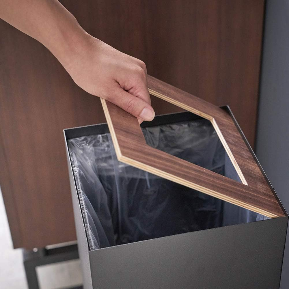 Yamazaki Trash Can 4530 Square Type, Long, Brown, Approx. W8.7 X D 8.7 X H 23.6 Inches (22 X 22 X 60 Cm), Rin RIN Trash Bin, Dust Box, Slim image number 3