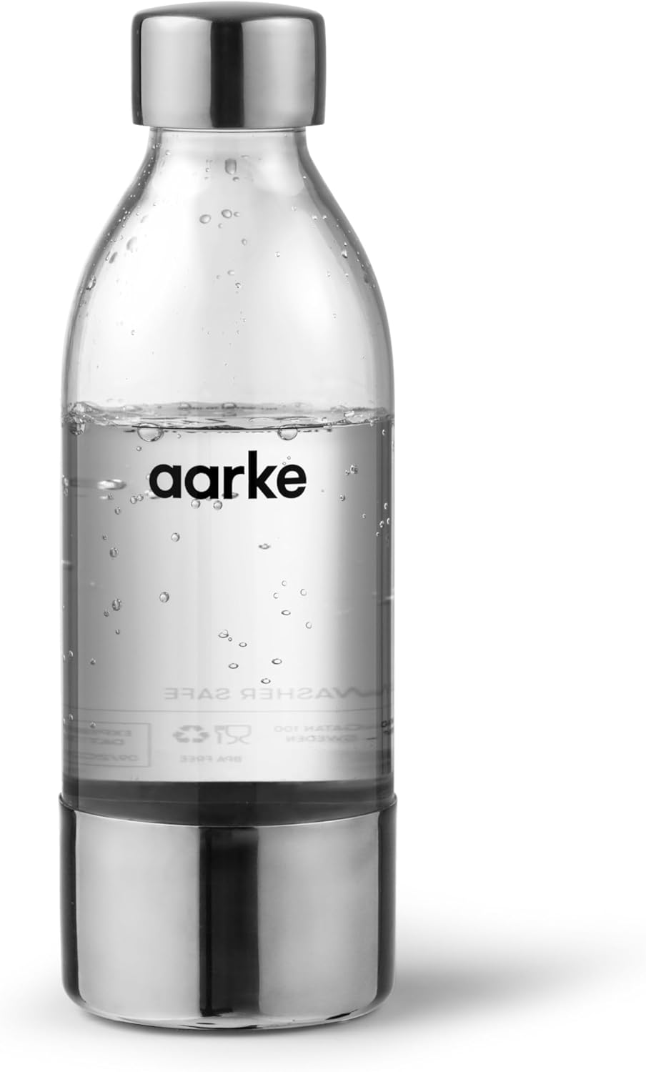 Aarke 2-Pack Small PET Bottle for Sparkling Water Maker Carbonator 3, BPA Free with Details in Steel, 450Ml, AASPB1-STEEL image number 5