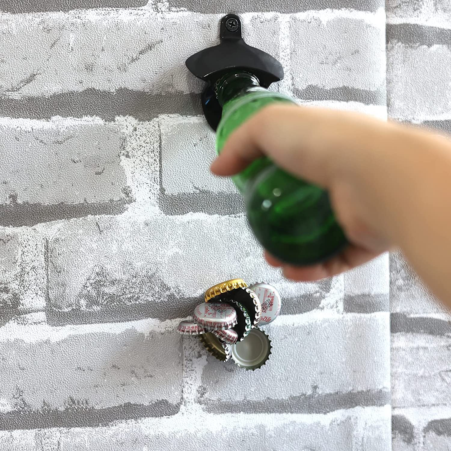 Wall Mounted Vintage Beer Bottle Opener, 2Pcs Metal Cocktail Wine Openers with Screws image number 4