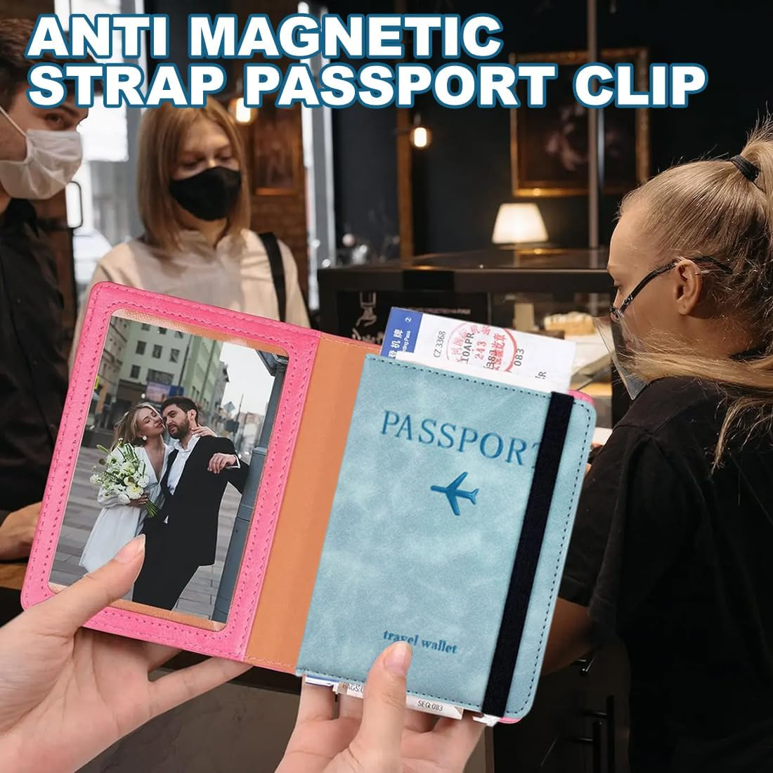 Passport Case, Passport Case with RFID Blocker, Passport Holder for Men and Women, Travel Folder for Travel Documents, ID Bag Travel Documents, Credit Card Protective Cover image number 3