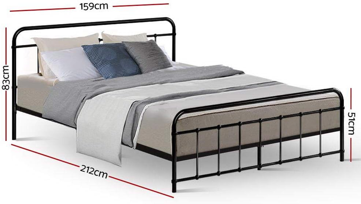 Artiss Queen Metal Bed Frame with Headboard(Base Only), Metal Platform Bed with Easy Assembly, 300Kg Capacity Heavy-Duty Metal Slats with under Bed Storage for Master Bedroom/Guest Room, Black image number 4